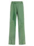 The Attico Trompe L'Oeil Front Split Trousers — Green