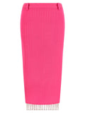 The Attico Double-Layer Wool Gabardine Skirt — Pink