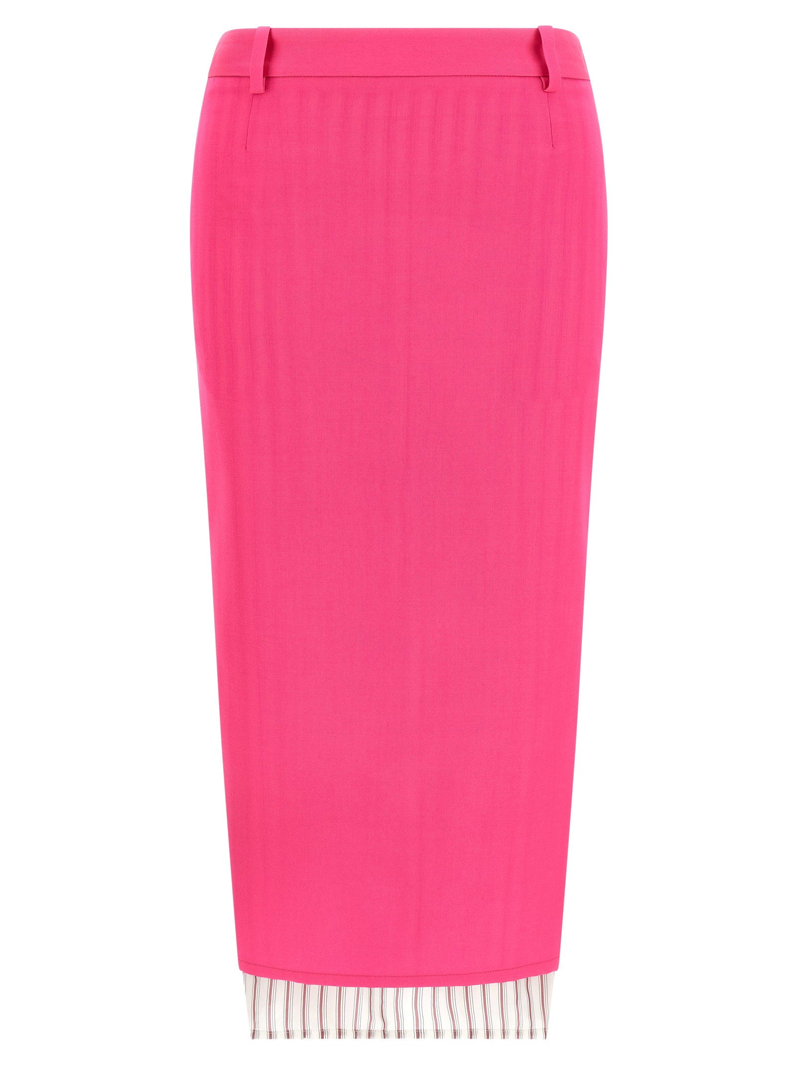 The Attico Double-Layer Wool Gabardine Skirt — Pink