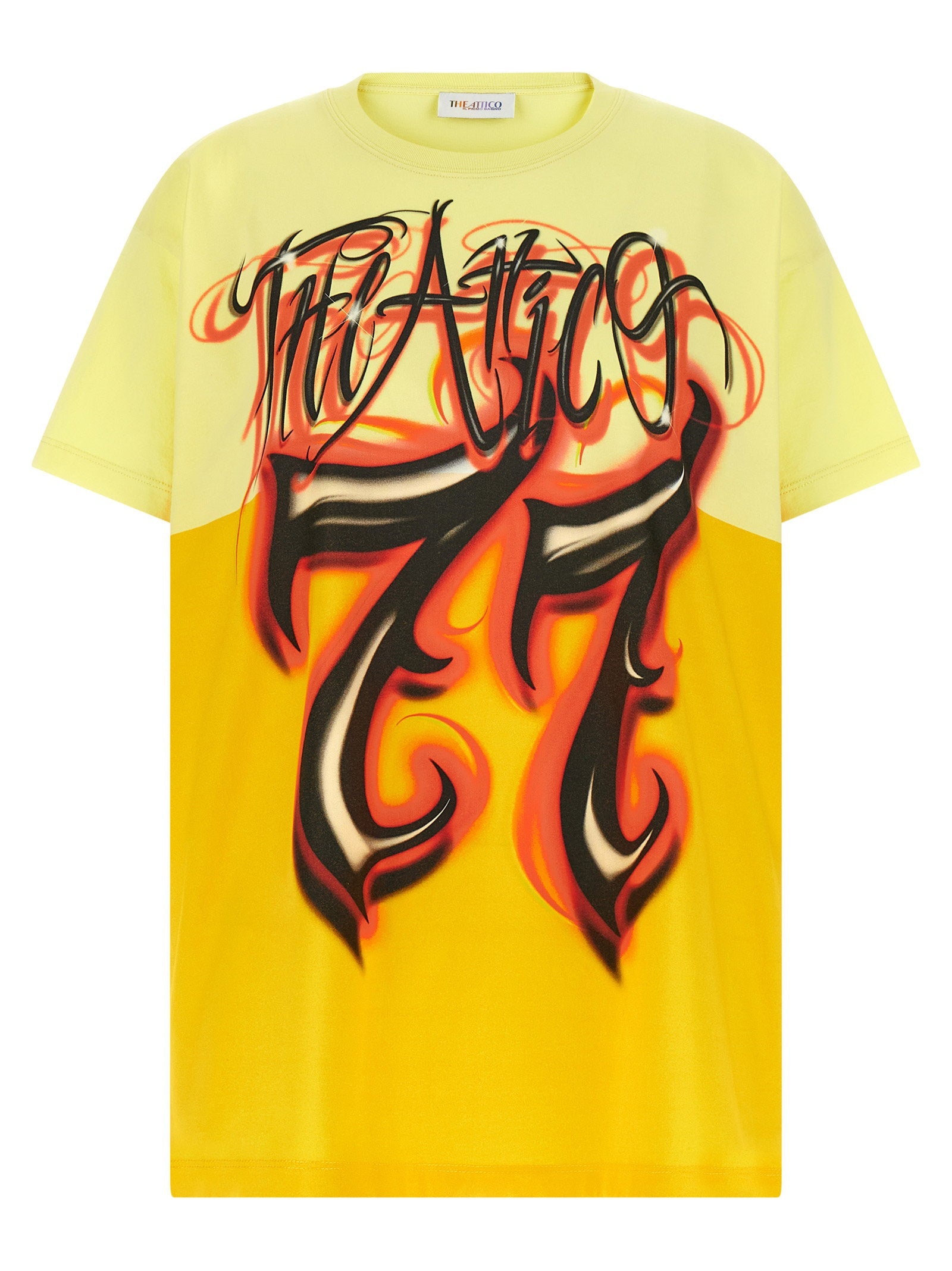 The Attico Graphic-Print Cotton T-shirt — Yellow
