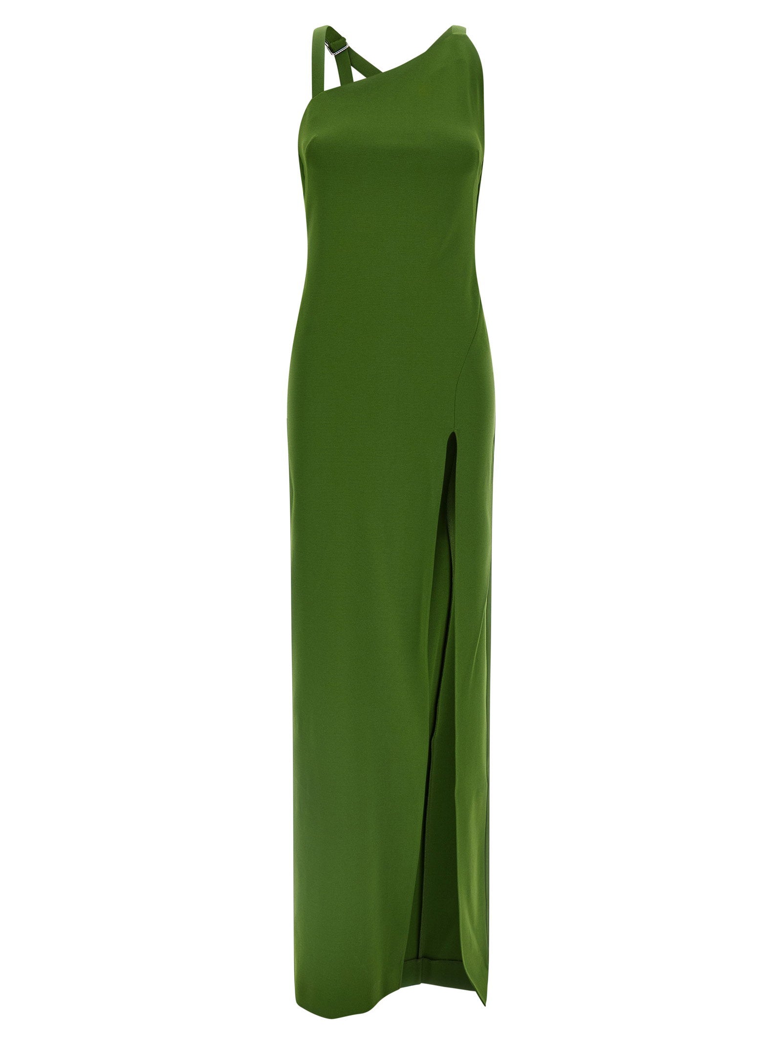 The Attico Asymmetrical Strappy Dress — Green