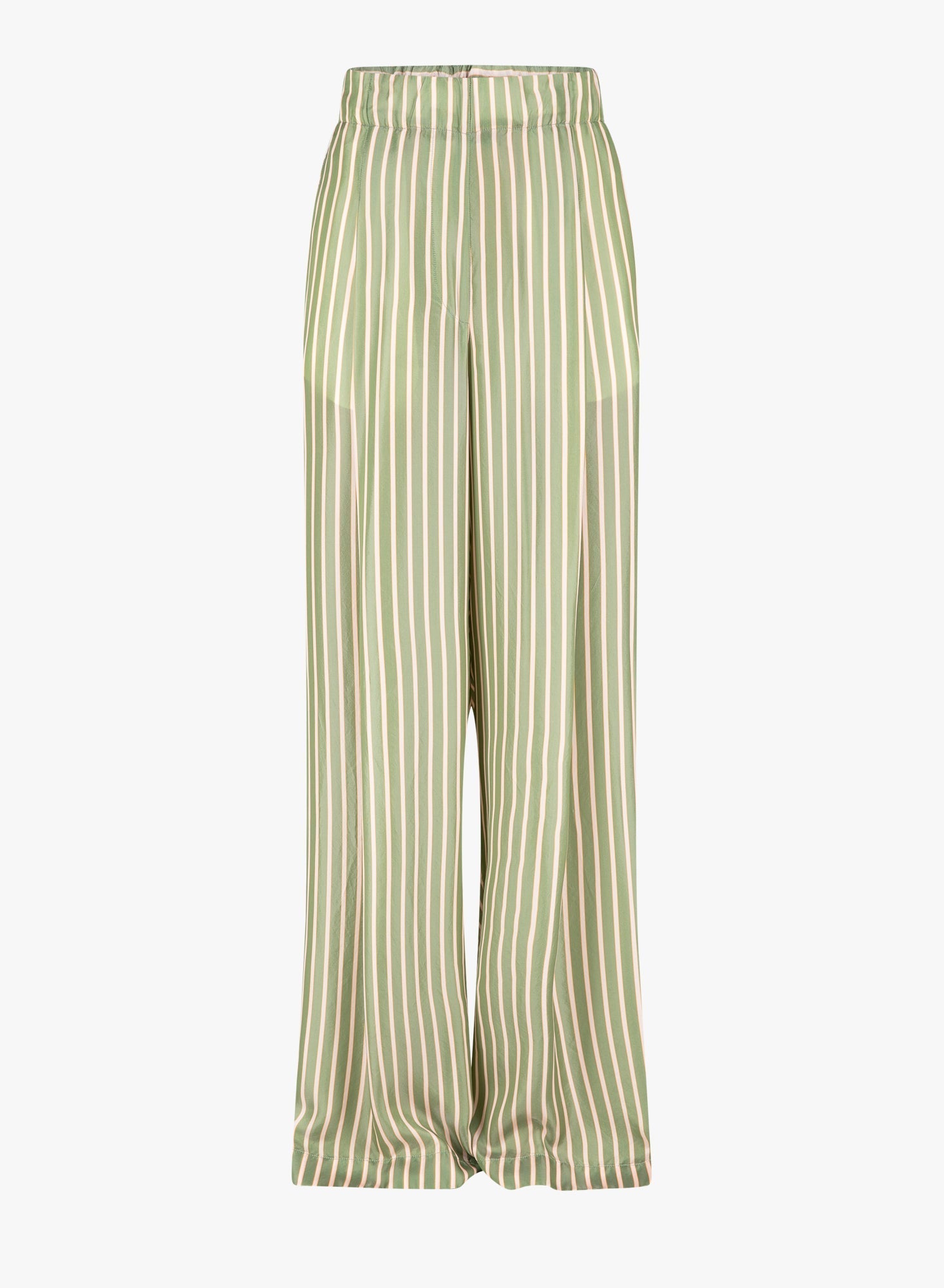 Dries Van Noten Striped Cupro Trousers — Green