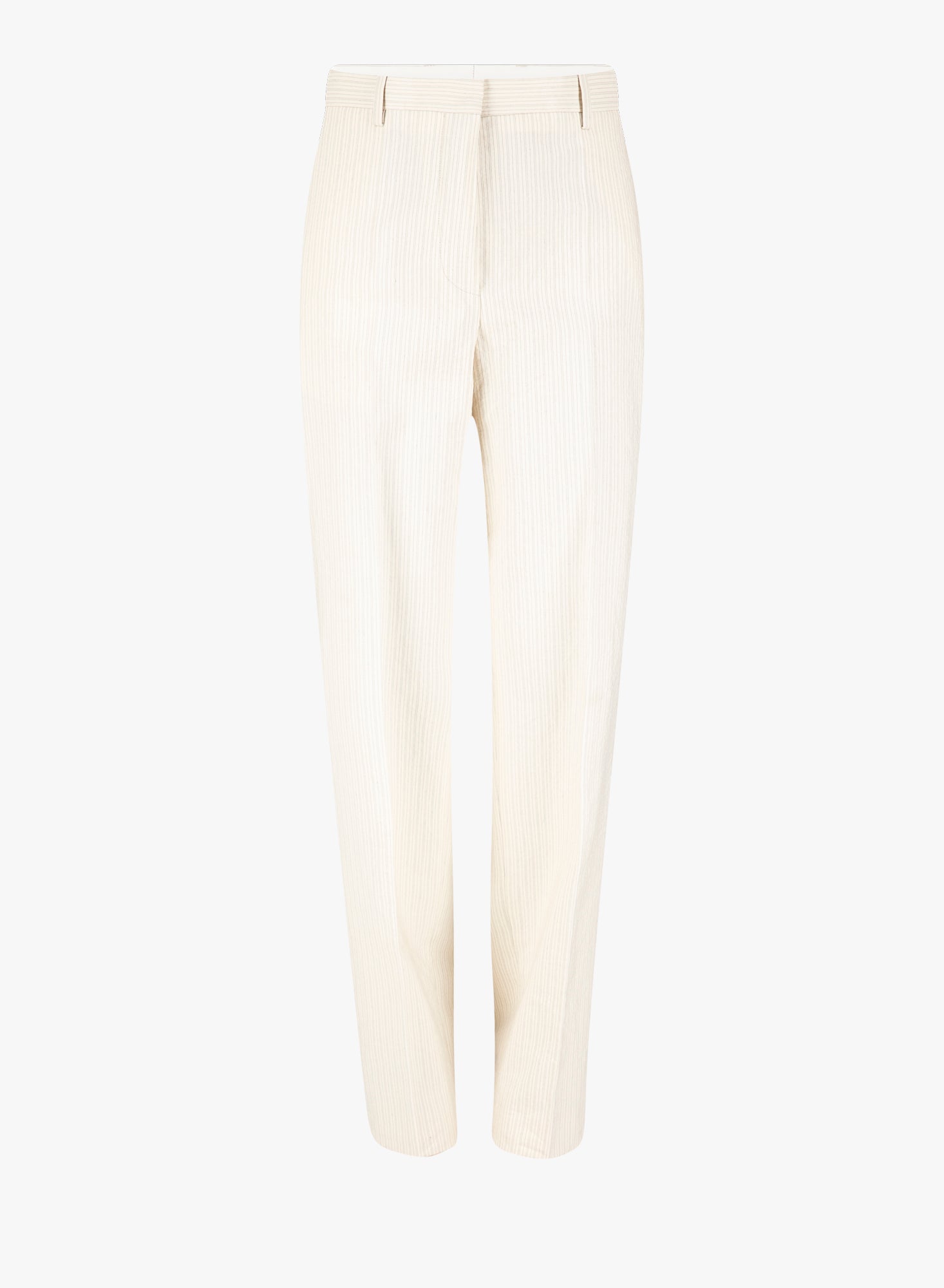 Dries Van Noten Striped Cotton and Paper Yarn Trousers — Beige