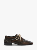 Dries Van Noten Perforated Leather Oxford — Brown