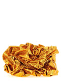 Dries Van Noten Laminated Ruffle Clutch — Gold