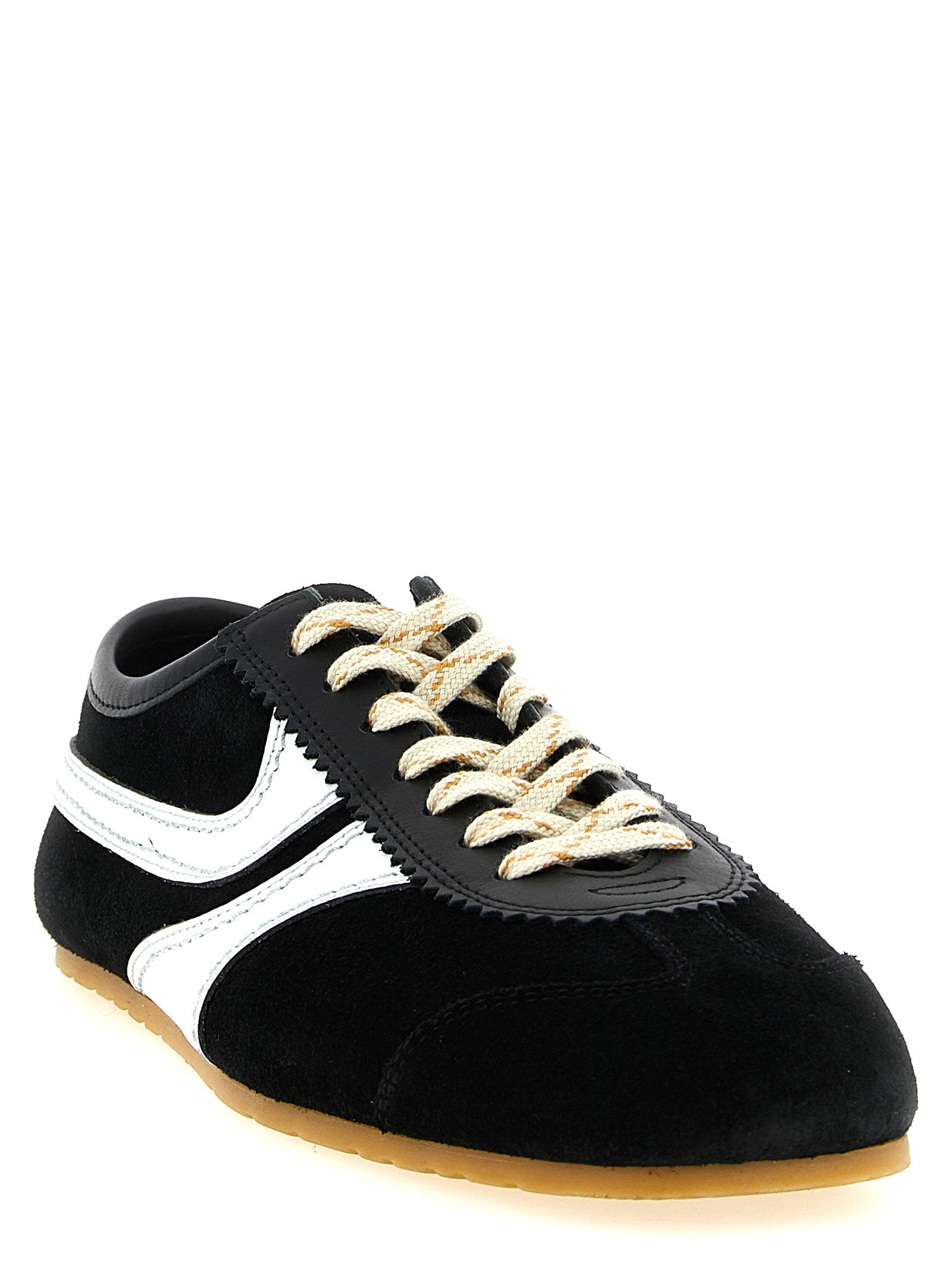 Dries Van Noten Suede and Leather Colorblock Sneaker — Black