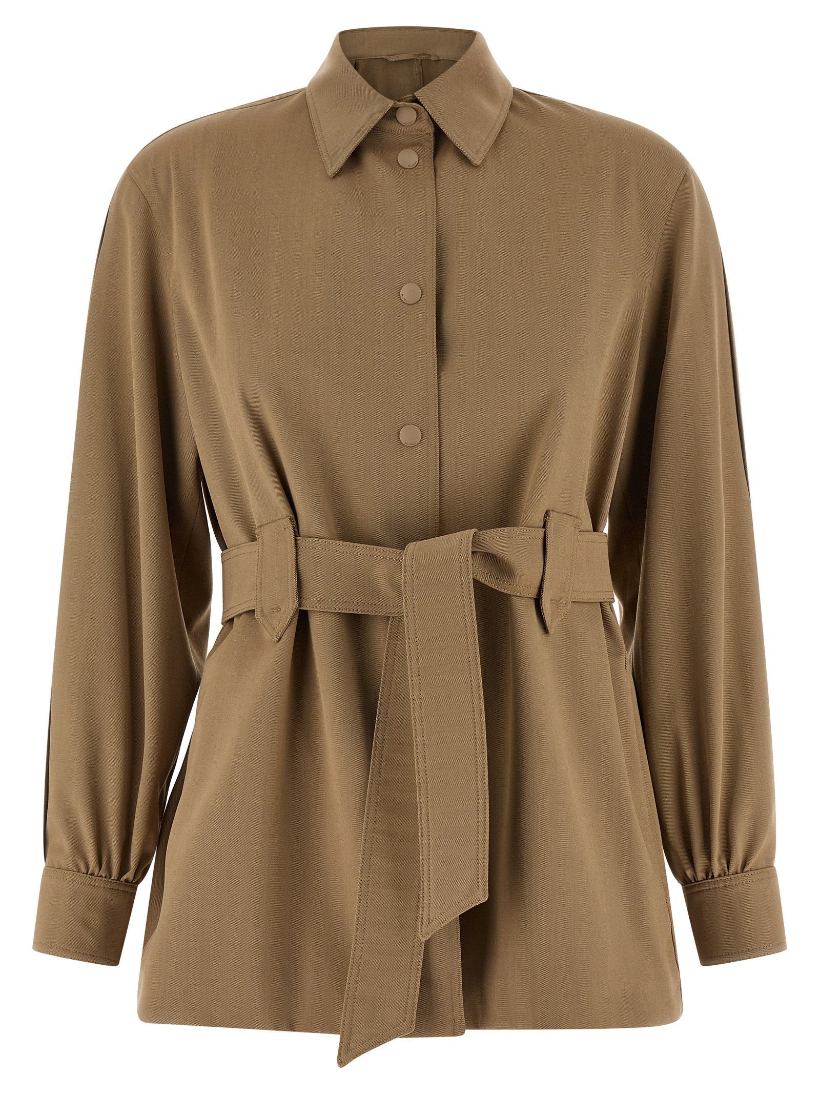 Max Mara Virgin Wool Shirt — Tan
