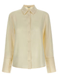 Max Mara Stretch Silk Crêpe de Chine Shirt — Cream