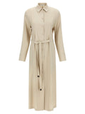 Max Mara Linen-Viscose Shirt Dress — Beige