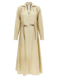 Max Mara Cotton Poplin Chemisier Dress — Cream