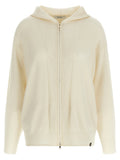 Max Mara Cashmere Hooded Cardigan — Ivory