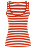 Max Mara Ribbed Striped Tank Top — Red