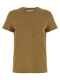 Max Mara Logo-Embroidered Cotton Jersey T-shirt — Camel