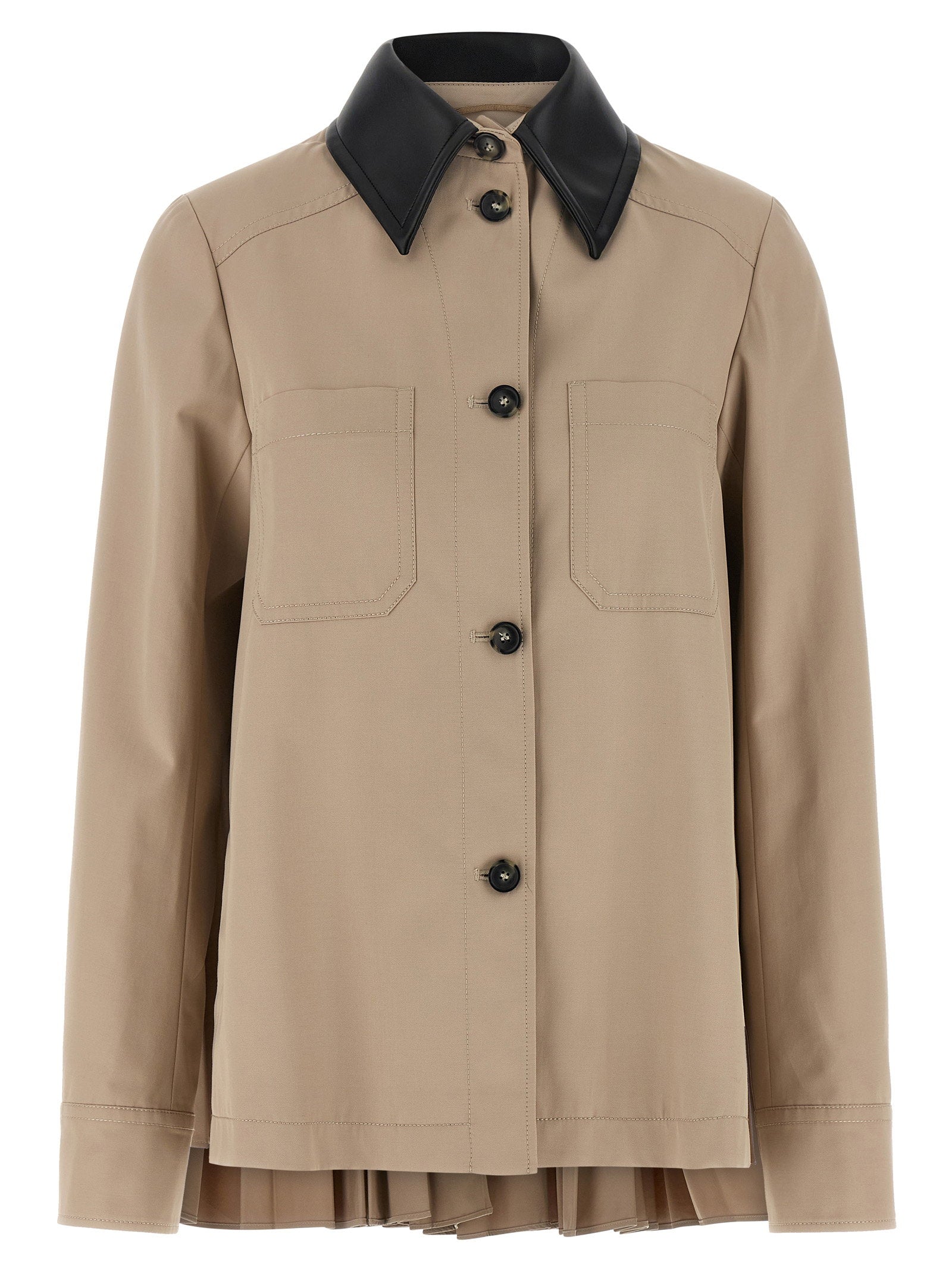 Sportmax Waterproof Cotton Gabardine Overshirt — Beige