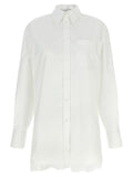 Sportmax Cotton-Blend Pointed Collar Shirt — White