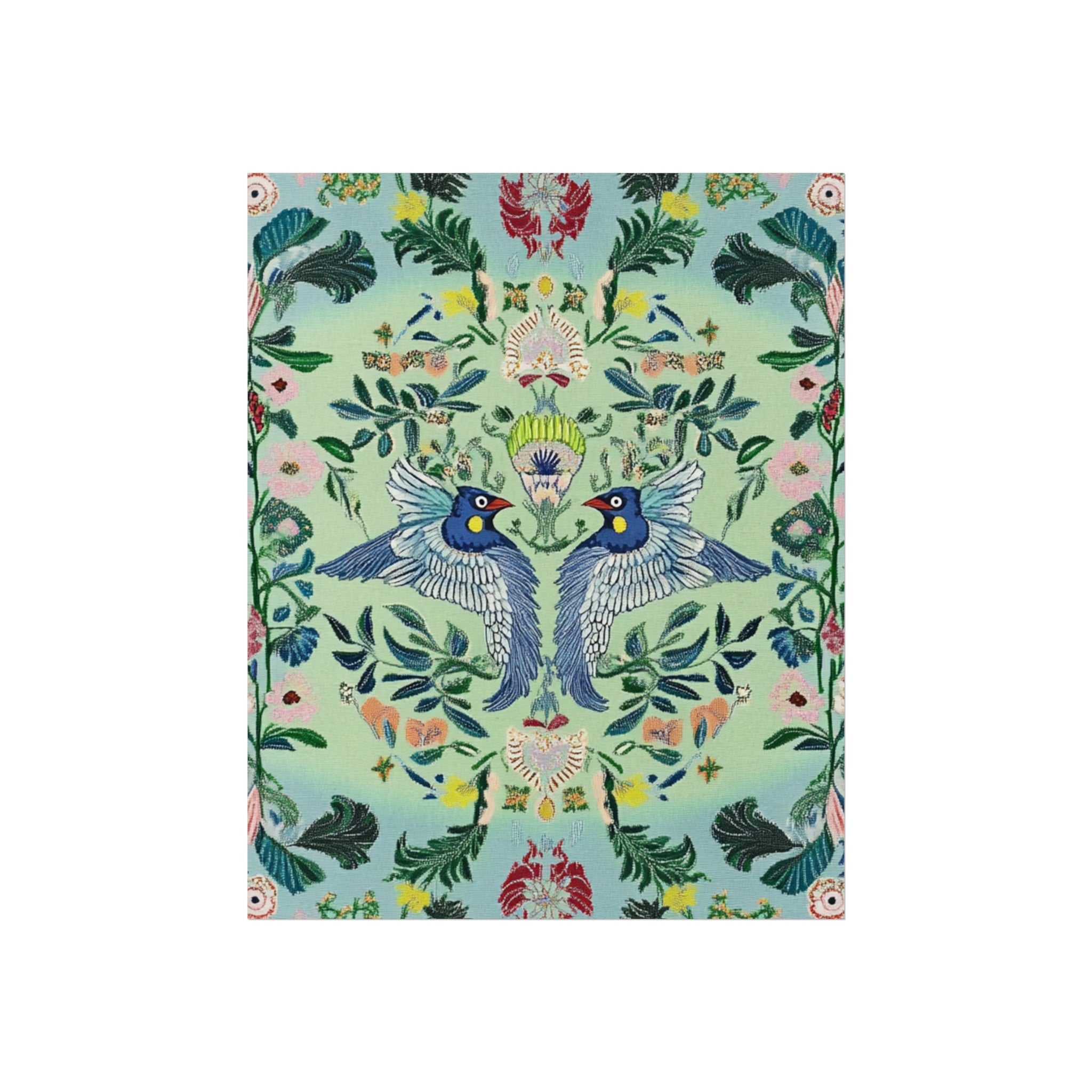 Twin Songbirds – Folk Garden Fine Art Poster