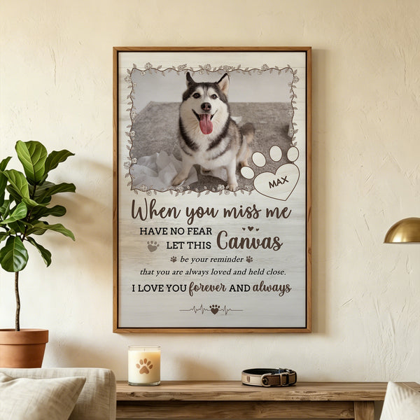 Personalizada mascota foto de la pata de impresión enmarcada de impresión en lienzo con el nombre Regalo para los dueños