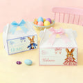 Conejito de Pascua Personalizado Caja de Regalo con Lazo, Asa y Nombre 2 Piezas Fiesta de Pascua Regalo para Niños