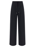Max Mara Studio Wide-Leg Wool Trousers — Black