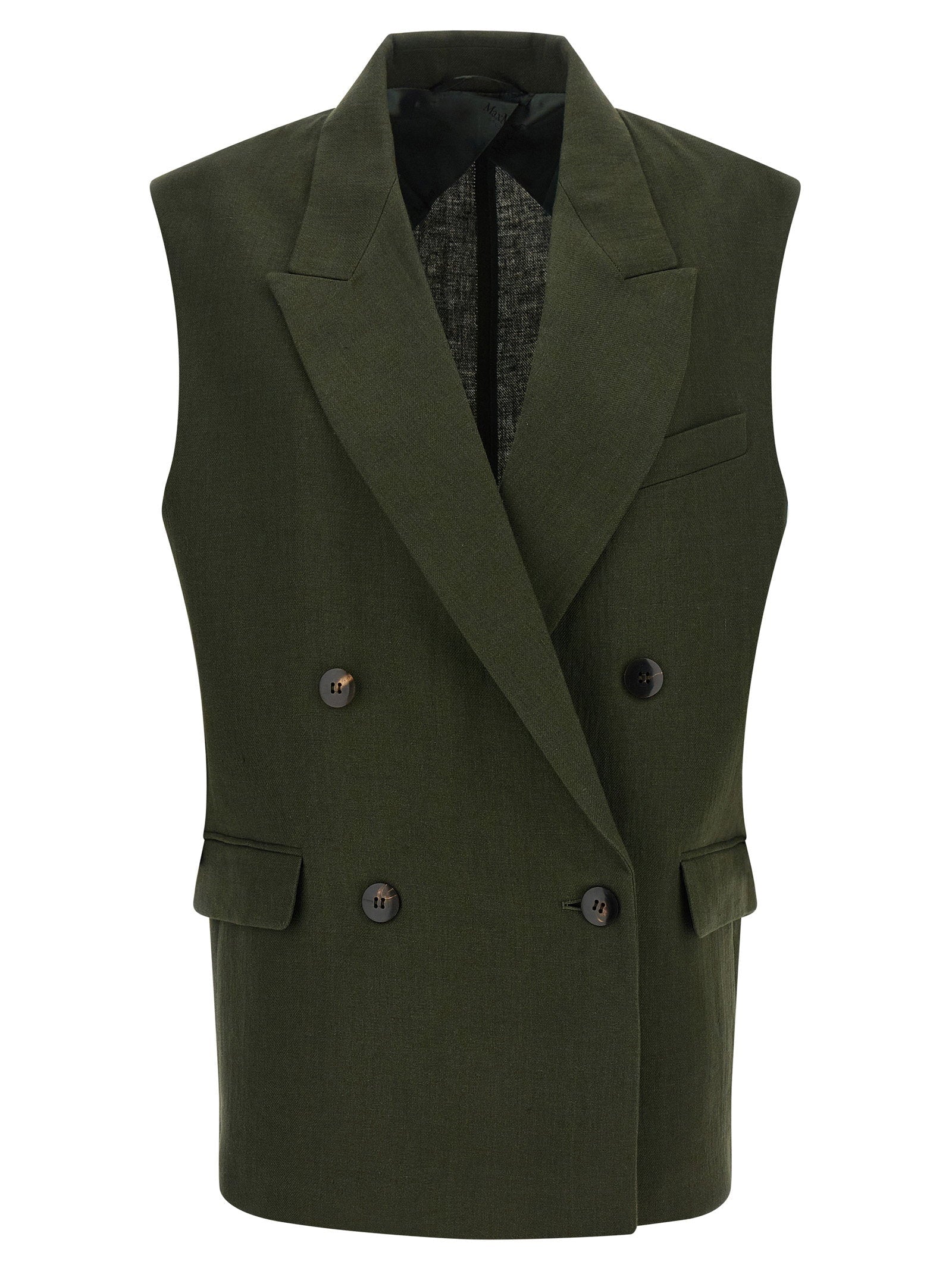 Max Mara Studio Vest — Olive