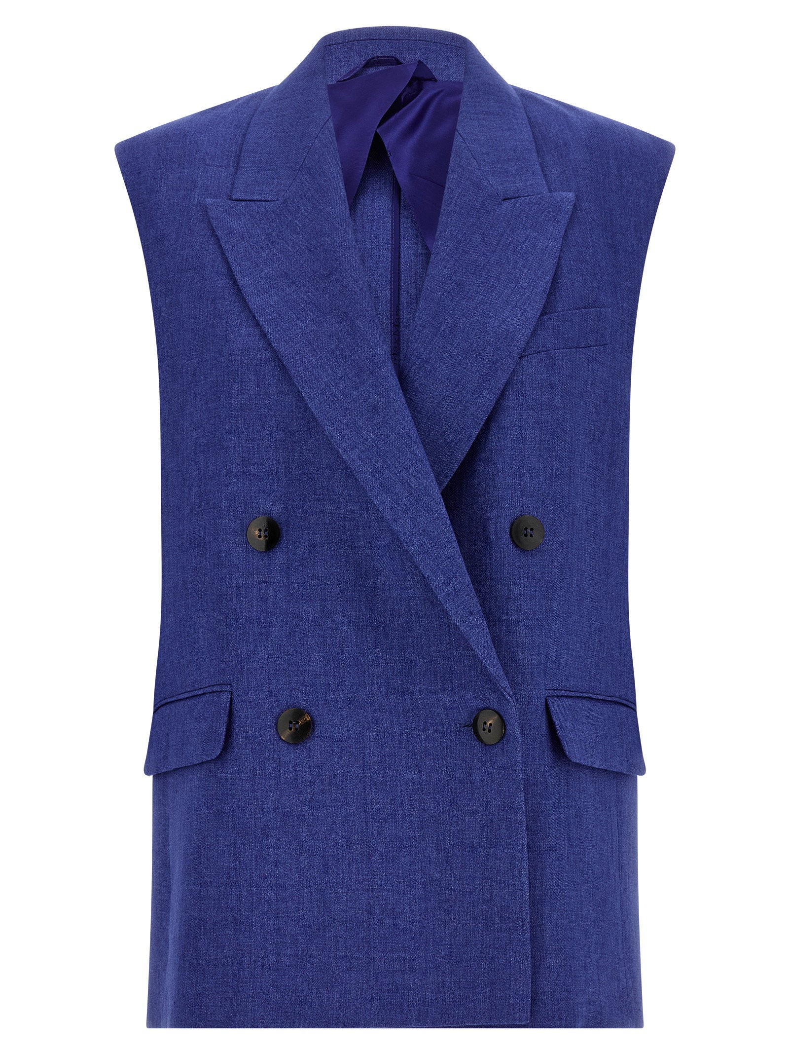 Max Mara Studio Mstaia Vest — Blue
