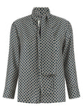 Max Mara 'S Patterned Silk Twill Shirt — Navy