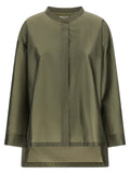 Max Mara 'S Silk Blend Organza Shirt — olive