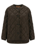 Max Mara The Cube Diamond-Quilted Down Down Jacket — Olive