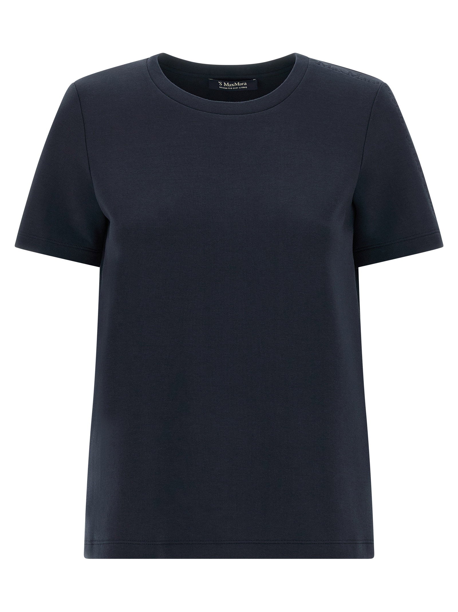 Max Mara 'S Cotton Blend Scuba Jersey T-shirt — Navy