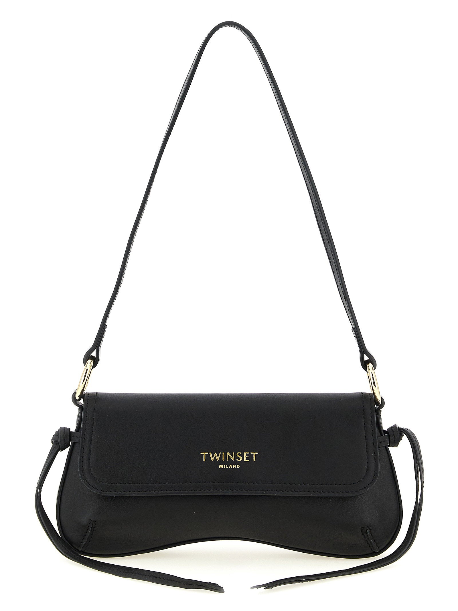 Twin Set Leather Shoulder Bag — Black