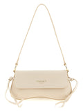 Twin Set Full Grain Nappa Leather Shoulder Bag — Cream