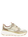 Twin Set Mixed-Material Running Sneaker — Cream