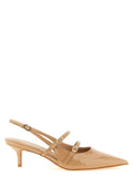 Twin Set Patent Leather Slingback Heel — Beige