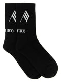 The Attico Logo Intarsia Socks — Black