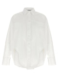 The Attico Shaped Hem Cotton Shirt — White