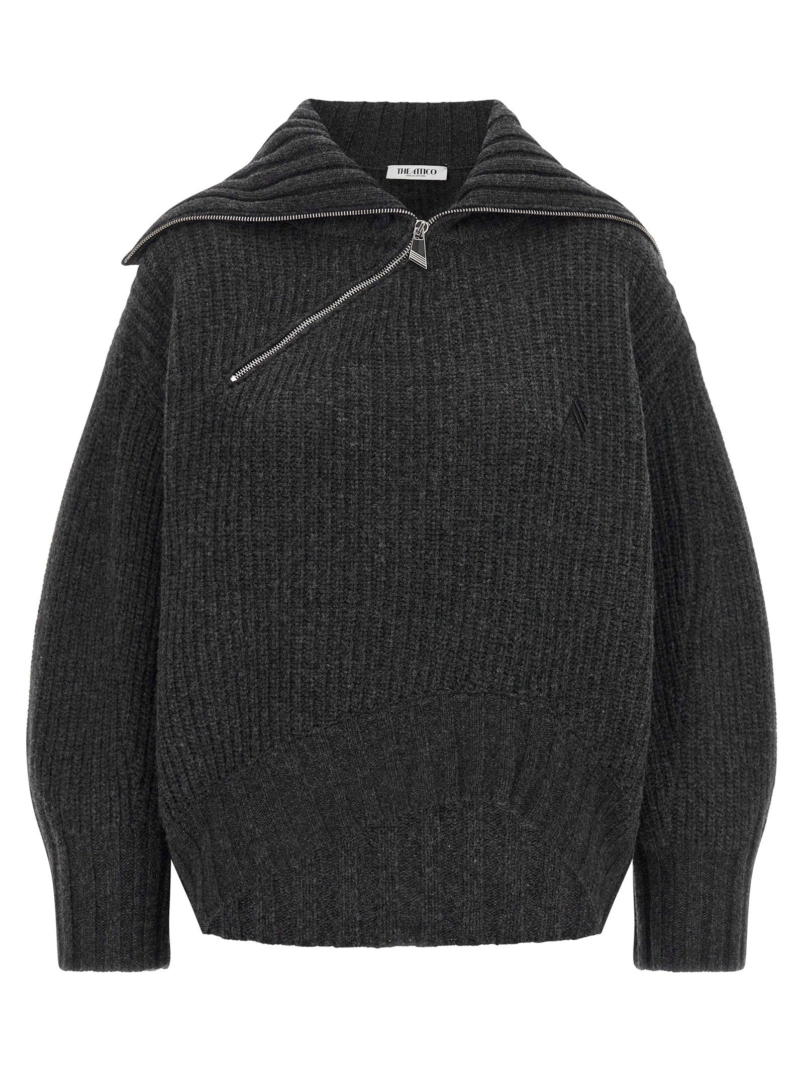 The Attico Scoop Sweater — Charcoal