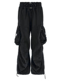 The Attico Oversized Parachute Cargo Cargo Pants — Black