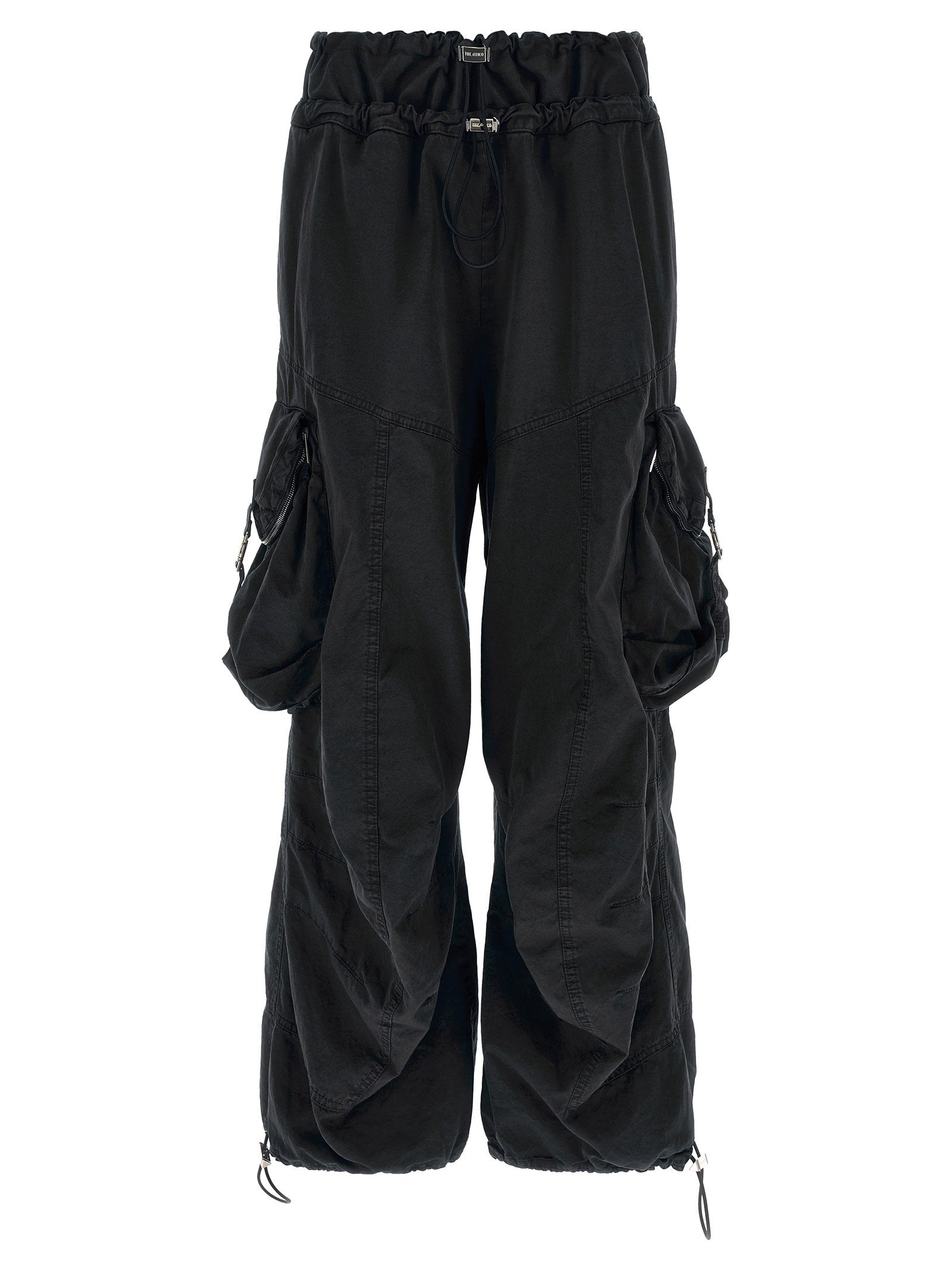 The Attico Oversized Parachute Cargo Cargo Pants — Black