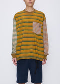 Song For The Mute Striped Cotton Sweater — Orange