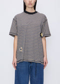 Song For The Mute Striped Boxy T-Shirt — Navy