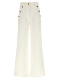 Max Mara Wide-Leg Cotton Trousers — Cream