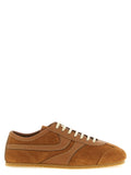 Dries Van Noten Scalloped Suede Sneaker — Tan