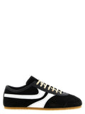 Zapatilla deportiva Dries Van Noten color block de ante y cuero — Negro