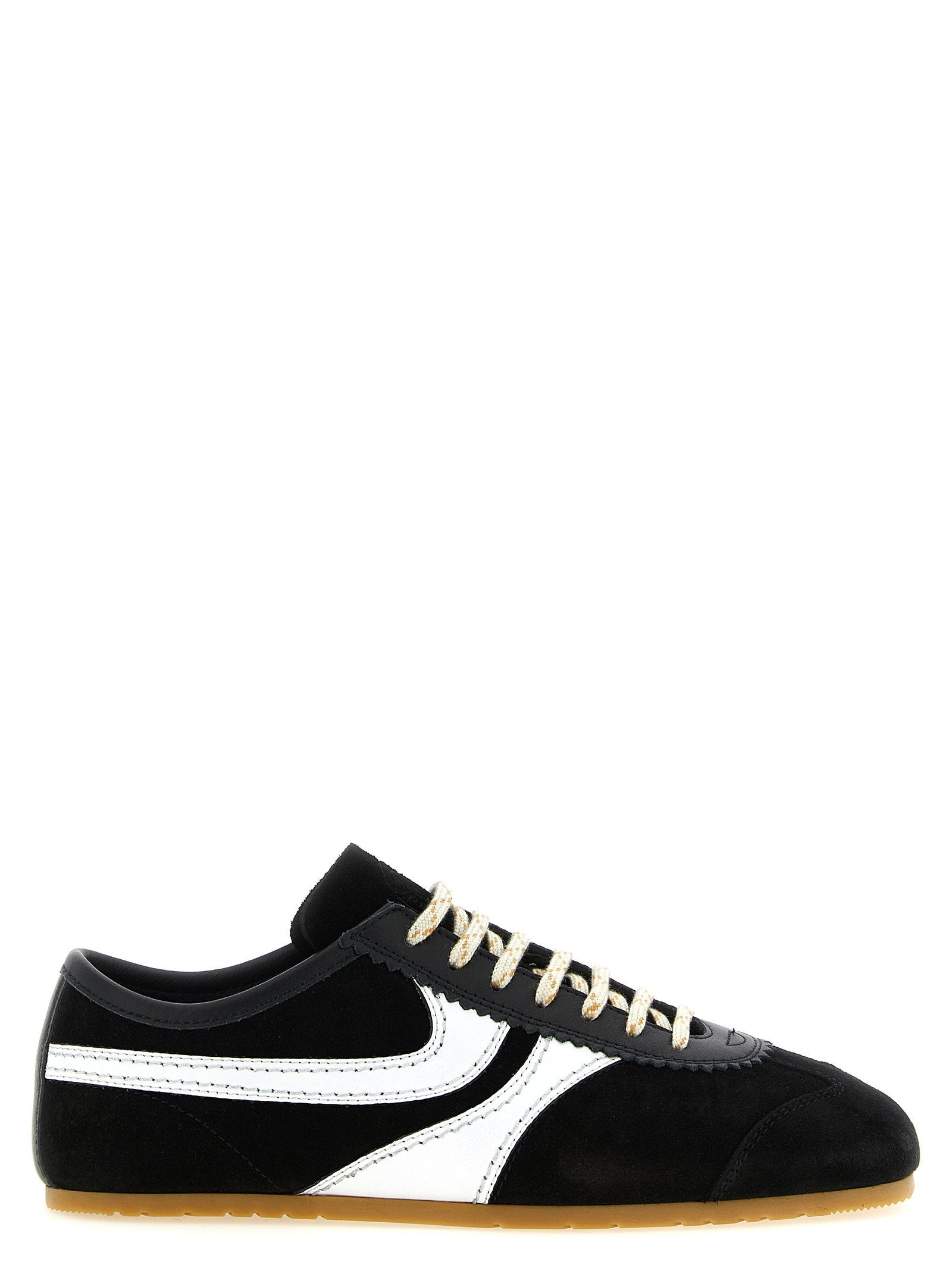 Dries Van Noten Suede and Leather Colorblock Sneaker — Black
