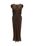 Marni Printed Polka Dot Crepe Dress — Brown