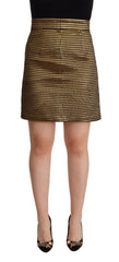 Women's Black Gold A-Line Above Knee Casual Skirt