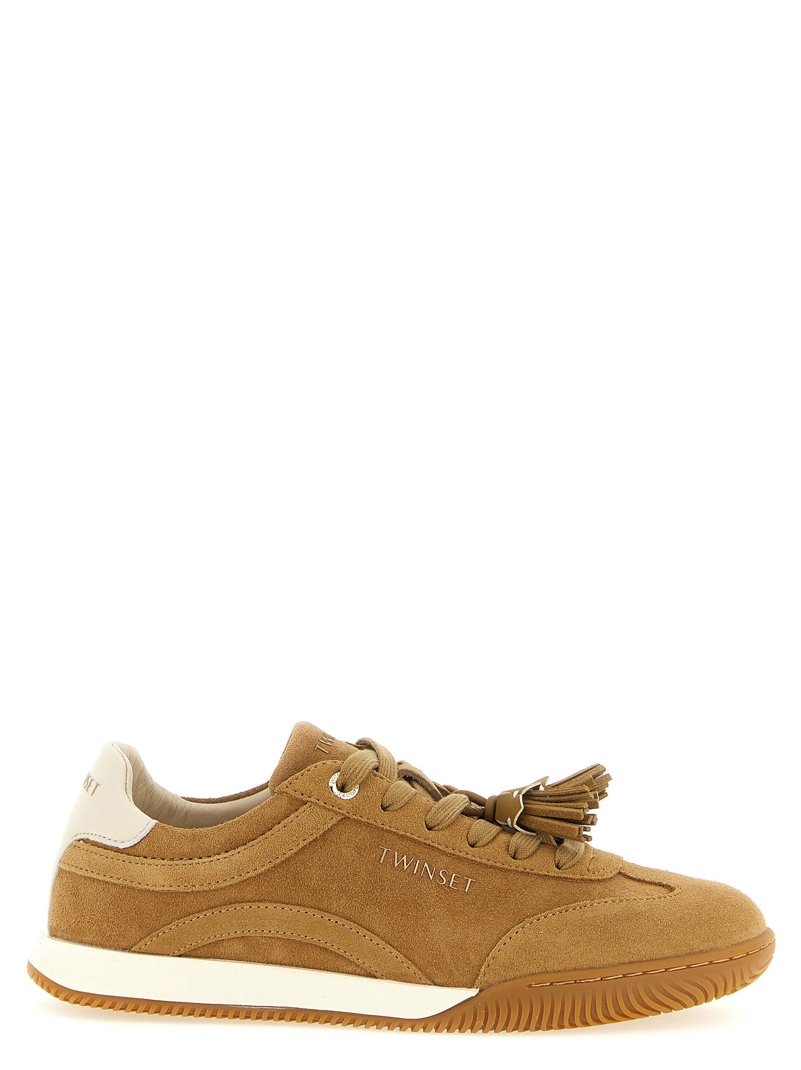 Twin Set Suede with Tassels Sneaker — Camel