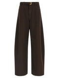 Twin Set Barrel-Fit High-Waist Jeans — Brown