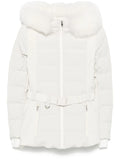 Yves Salomon Belted Ski Down Jacket — White