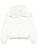 Yves Salomon Contrasting-Collar Ski Down Jacket — White